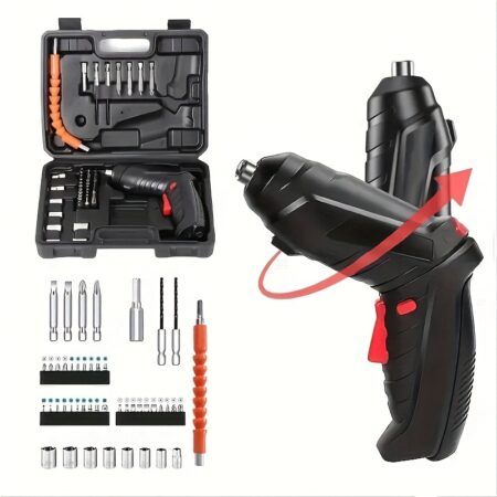 48pcs Cordless Electric Screwdriver Kit, Household Small Electric Drill Driver, Rechargeable Multifunctional Set