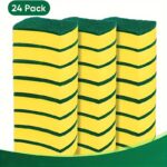 12u002F24pcs, Multifunctional Cleaning Sponge, Double-Sided Scouring Pad For Household Cleaning, Dishwashing Sponge, Premium Kitchen Sponge, Durable Non-scratch Sponge Wipe, Super Absorbent, Cleaning Supplies, Cleaning Tool, Christmas Gift