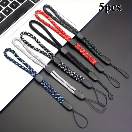5-Piece Anti-Lost Mobile Phone Lanyard Set - Adjustable Wrist Rope, Flashlight, U Disk, Mobile Power & Earphone Cover