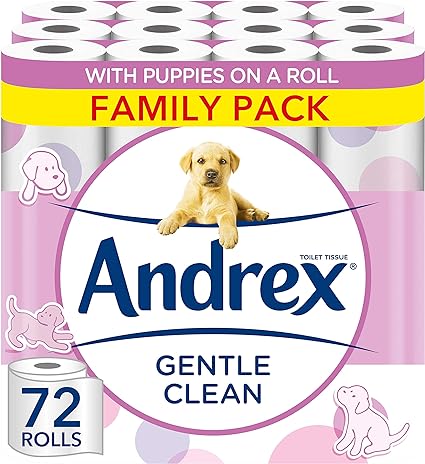 Andrex Gentle Clean Toilet Rolls - 72 Toilet Roll Pack
