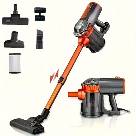 1pc, US 110V Corded Vacuum Cleaner 18KPA 600W High Power Telescopic Tube Vacuum Cleaner, Portable Household Low Noise Handheld, For Pet Hair, Hard Floor And Carpet, 4-in-1 Lightweight Suction Trap Integrated Handheld Rod Type Vacuum Cleaner