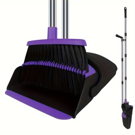 1set, Broom And Dustpan Set, Upright Purple Dustpan Broom, 51