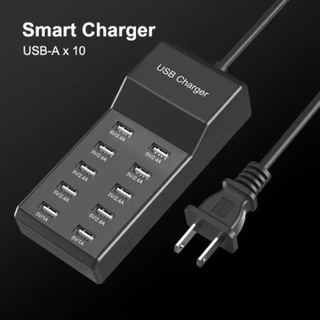50W10 Port USB Mobile Phone Charger 5V2.4A Multi-port USB Charging Stake Charging Station Compatible With Android Apple System Various Models Of Mobile Phones, Tablets, Earphones, Smart Watches, Bracelet Charging