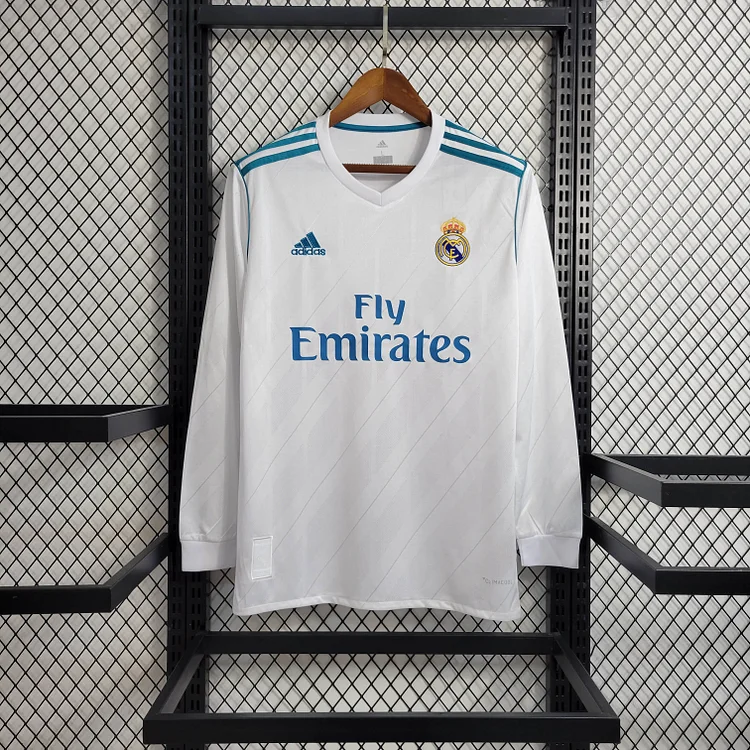 2017/2018 Retro Long Sleeve Real Madrid Home - Image 2