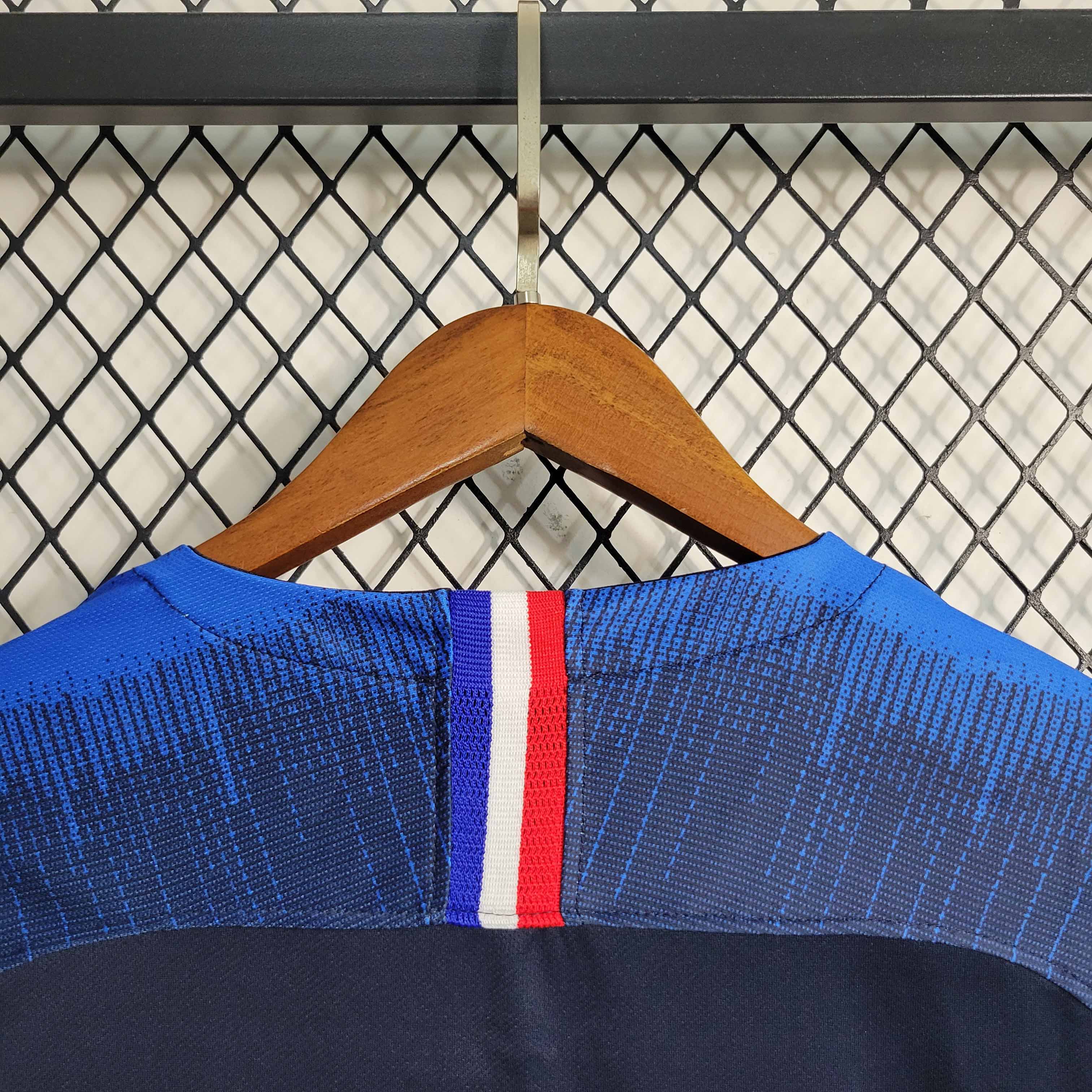 2018 Retro Long Sleeve France Home Football Shirt 1:1 Thai Quality - Image 7
