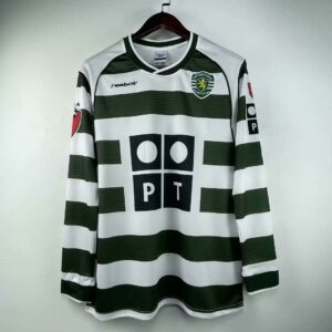 2001/2003 Retro Long Sleeve Sporting Lisbon Home Football Shirt 1:1 Thai Quality