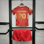 Kids Liverpool 2024/2025 EPL Champions Home Jersey - 20 Champions