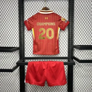 Kids Liverpool 2024/2025 EPL Champions Home Jersey - 20 Champions