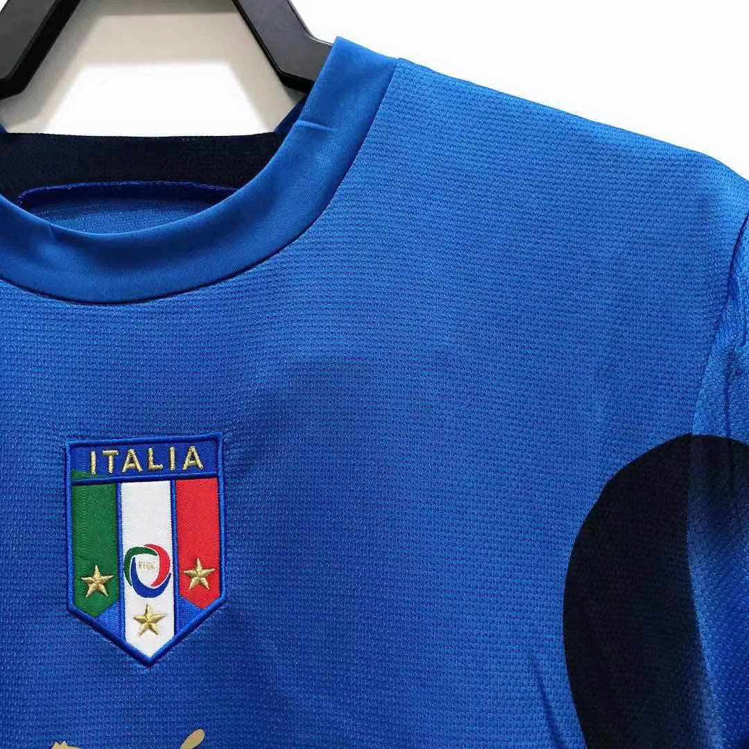 2006 Retro Italy Home Soccer Shirt - Image 6