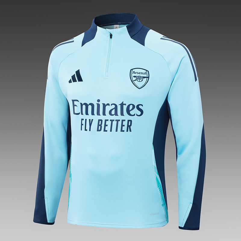 24/25 Arsenal half-pull training suit light blue football jersey - Image 3