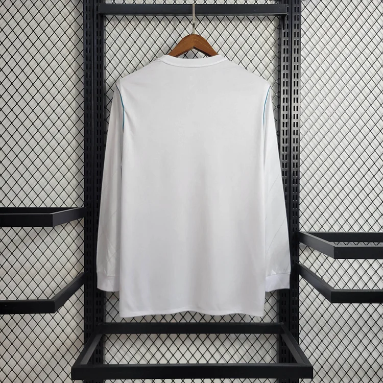 2017/2018 Retro Long Sleeve Real Madrid Home - Image 3