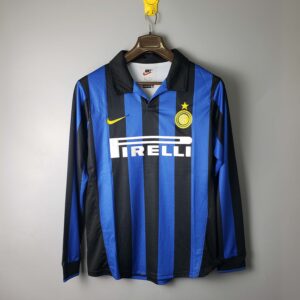 1998/1999 Retro Long Sleeve Internazionale Milan Home Football Jersey 1:1 Thai Quality