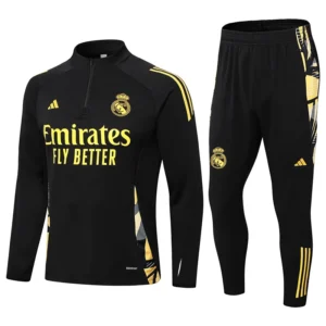 24/25 Real Madrid half-pulled training suit Black Jersey
