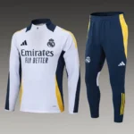 24/25 Real Madrid half-pulled training suit white Jersey