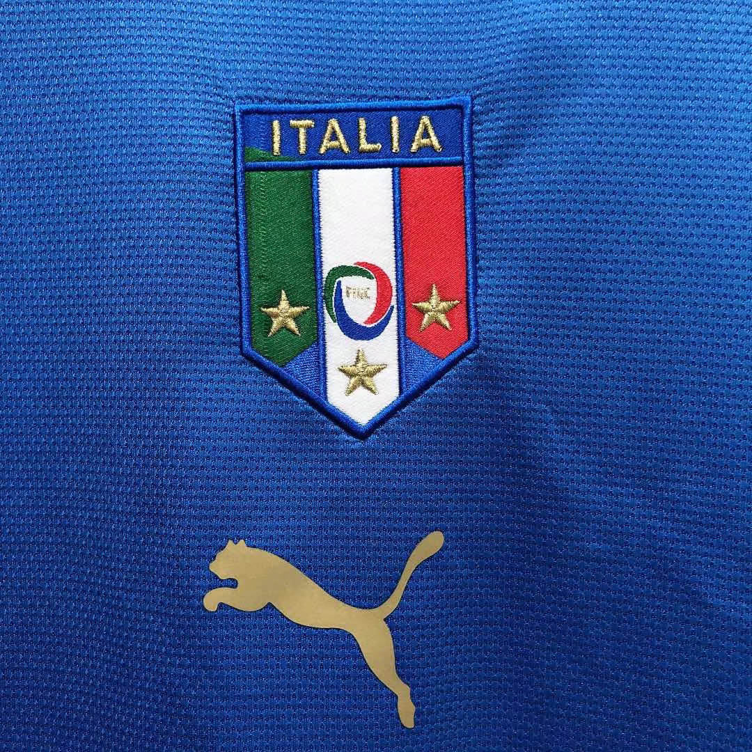 2006 Retro Italy Home Soccer Shirt - Image 3