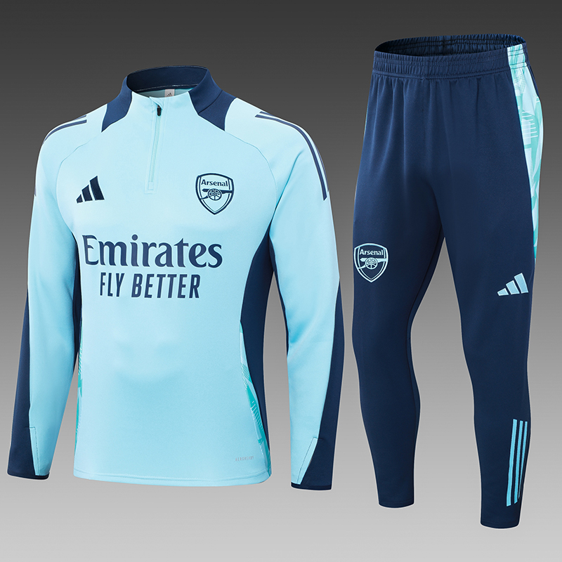 24/25 Arsenal half-pull training suit light blue football jersey